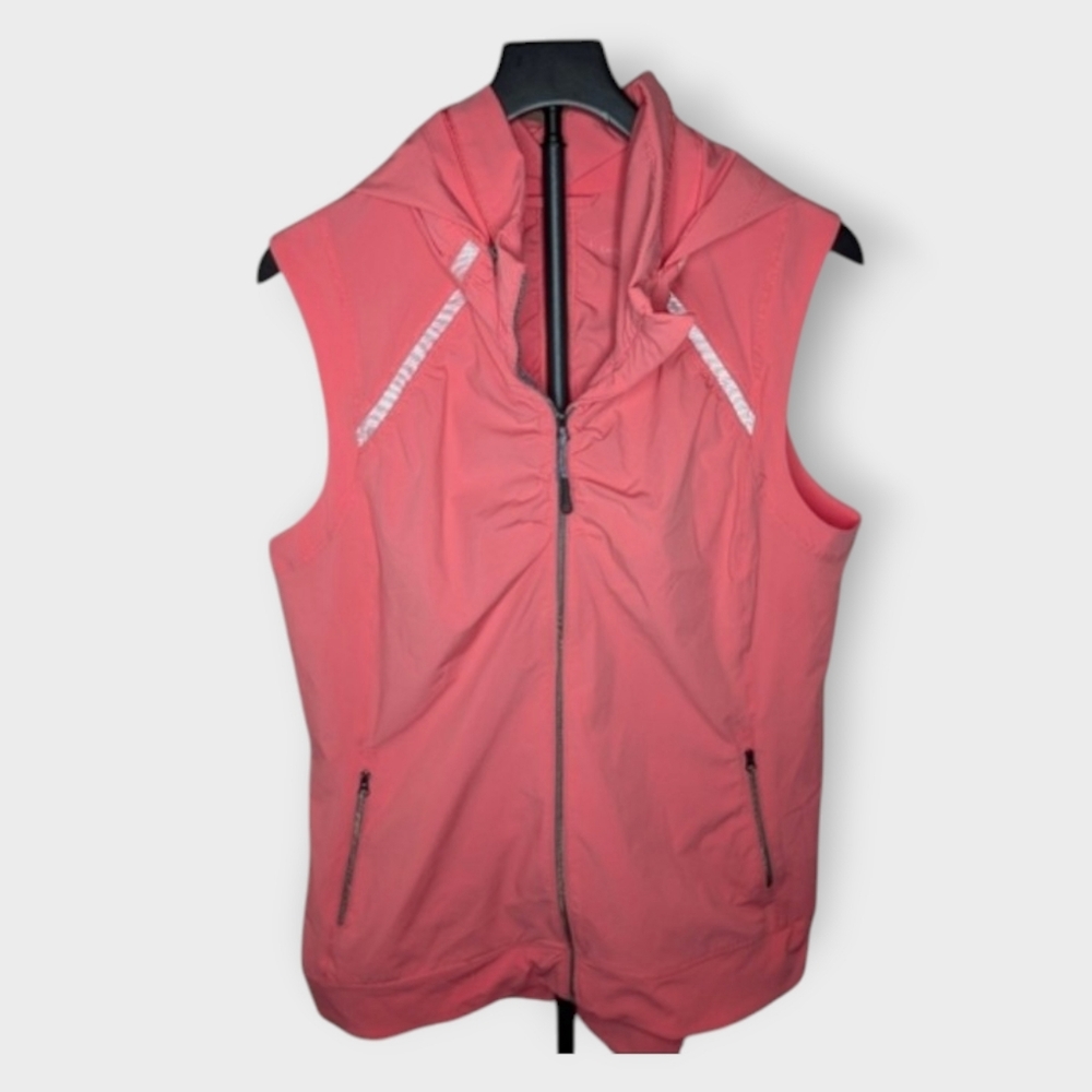 Tangerine Coral Hooded Puffer Jacket XL - Hi-Low Activewear Coat
